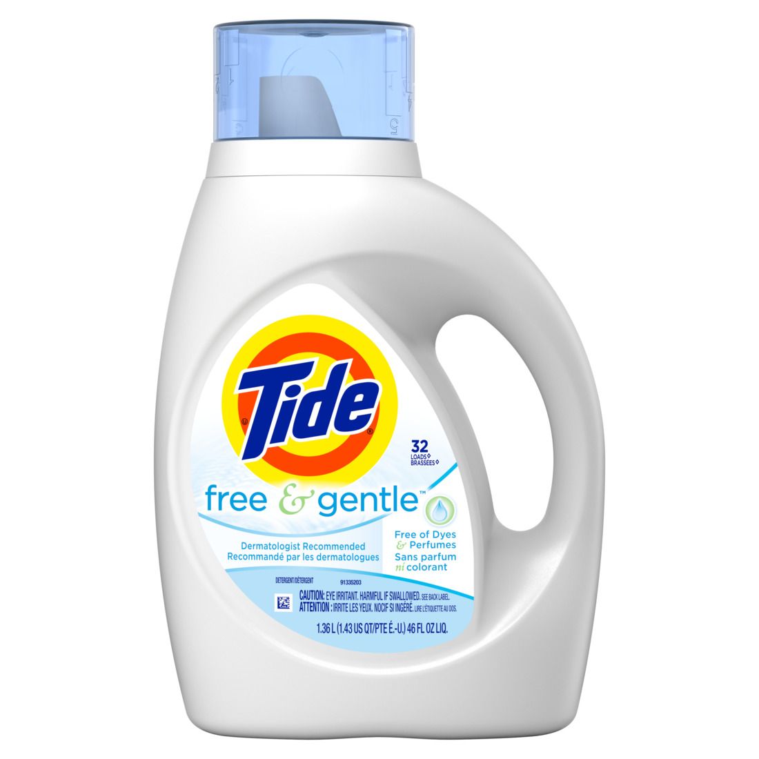 Tide  HE 2x Concentrate Ultra Free and Gentle Liquid Laundry Detergent - 46oz/6pk