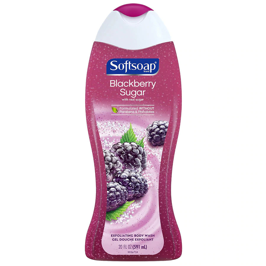 SoftSoap Exfoliating Body Wash Blackberry Sugar- 20oz/4pk