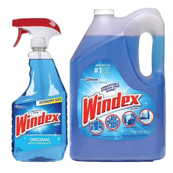 Windex Original Glass Cleaner 32 fl. oz. & 169 fl.oz/5L. Refill - 201oz/3pk