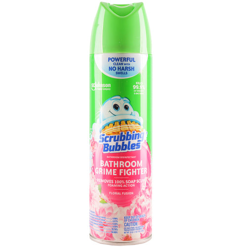 Scrubbing BubblesBathroom Grime Fighter Disinfectant Aerosol Floral Fusion - 20oz/12pk