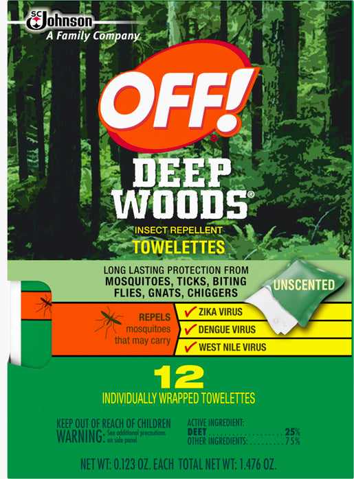 Off! Deep Woods Towelettes -12ct/12pk