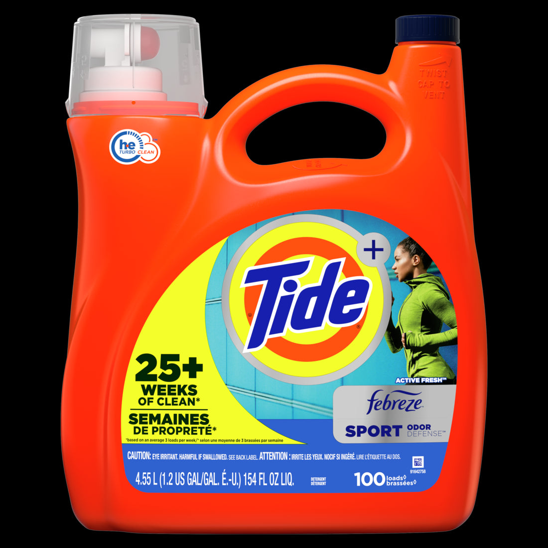 Tide Plus Febreze Sport Odor Defense HE Turbo Clean Liquid Laundry Detergent -154oz/4pk