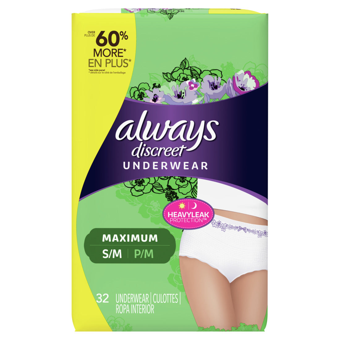 Always Discreet Underwear Maximum Protection Small/Medium - 32ct/2pk