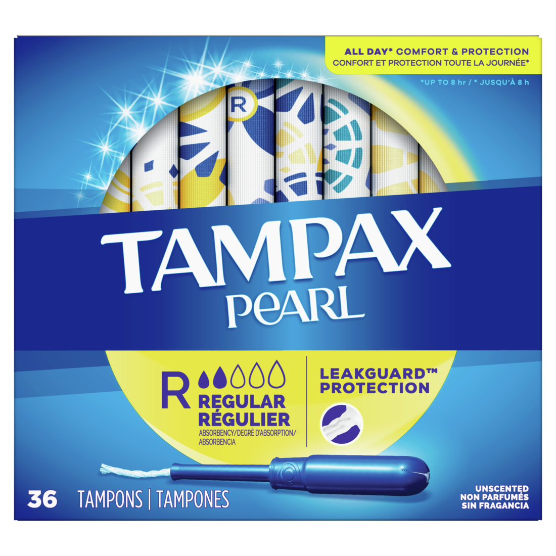 Tampax Pearl Tampons Regular Absorbency - 36ct/12pk
