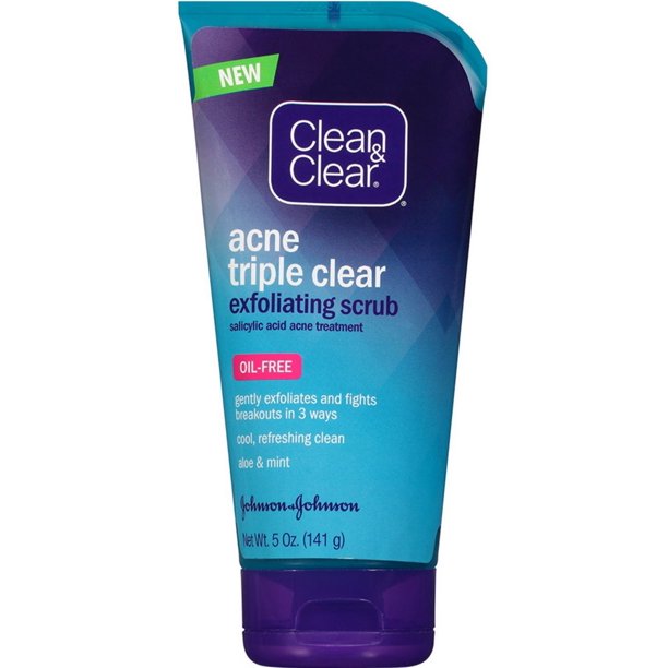 Clean & Clear Acne Cleansers Acne Triple Clear Exfoliating Scrub Oil-Free - 5oz/3pk