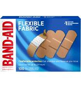 Band-Aid Brand Adhesive Bandages Flexible Fabricall One Size 1" - 100ct/12pk
