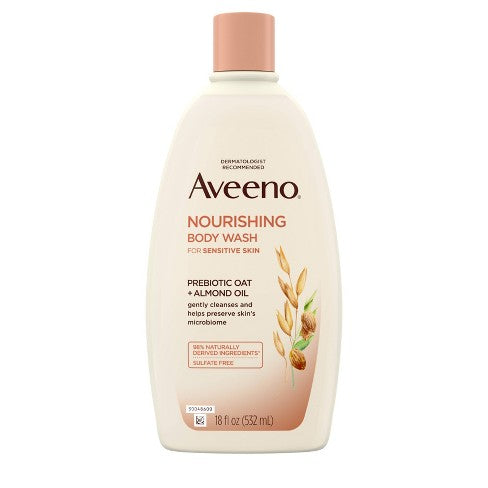 Aveeno Nourishing Body Wash For Sensitive Skinprebiotic Oat + Almond Oil - 18oz/3pk