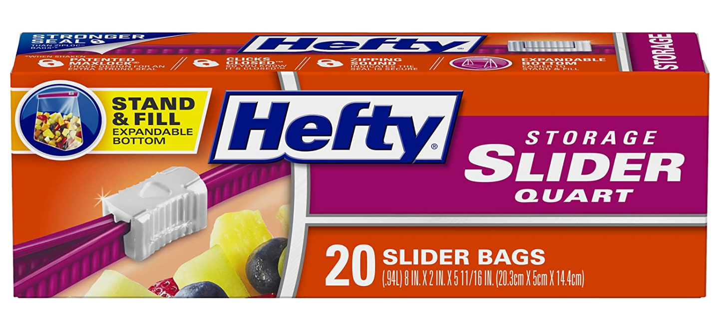 Hefty Slider Bag Quart Storage LC - 20ct /9pk