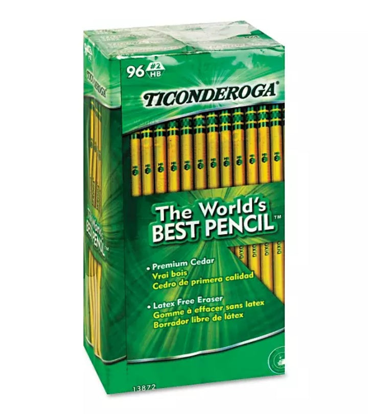 Ticonderoga Woodcase Pencil HB #2 Yellow Barrel - 96ct/1pk