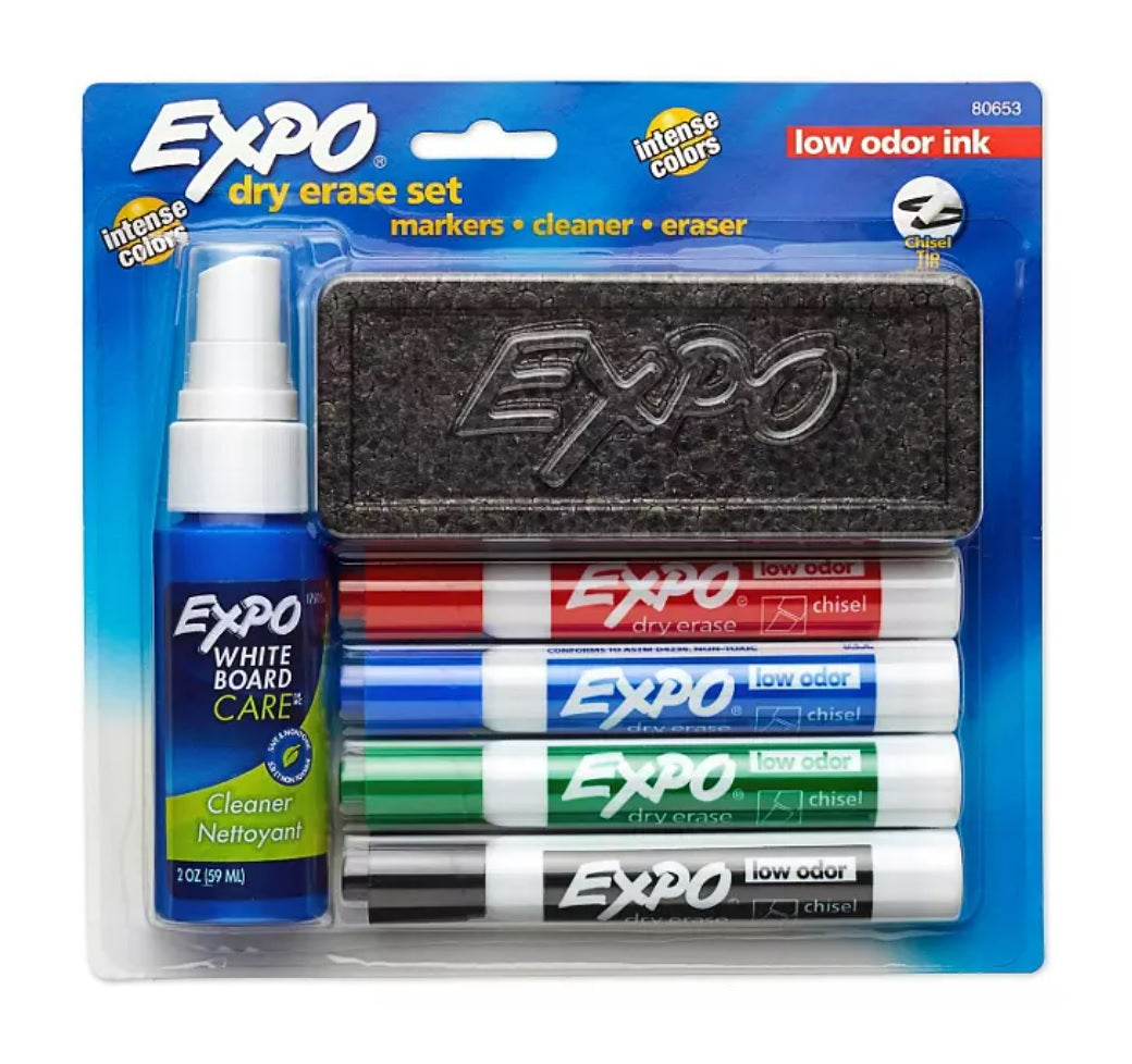 Expo - Low Odor Dry Erase Marker Starter Set Assorted - 4ct/1pk