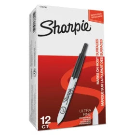 Sharpie Fine Point Retractable Permanent Markers Black - 12ct/1pk