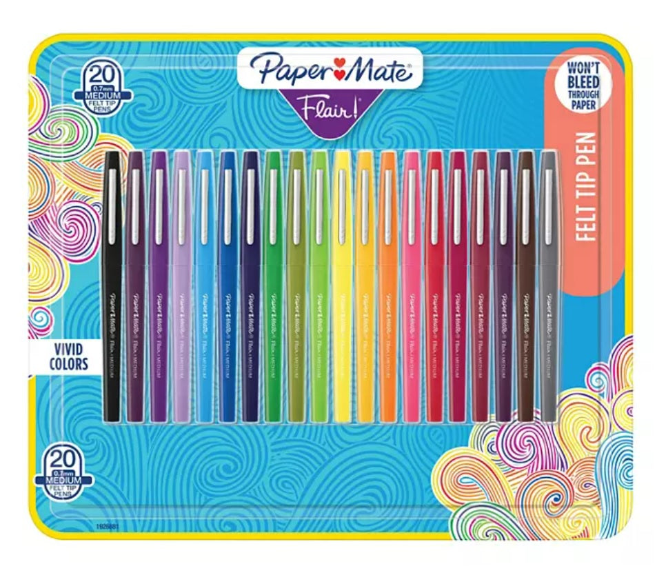 Paper Mate Flair Pens Assorted Colors - 20ct/1pk