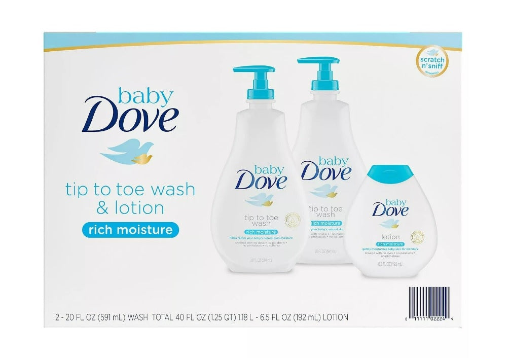 Baby Dove 2 Wash 20oz and 1 Lotion - 6.5oz/1pk