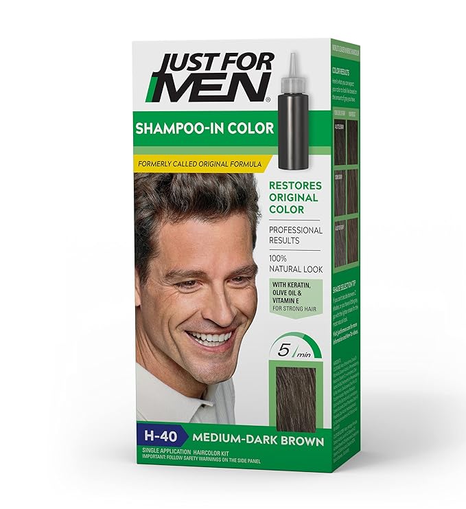 Just for Men Shampoo Medium-Dark Brown H-40 - 1ct/3pk