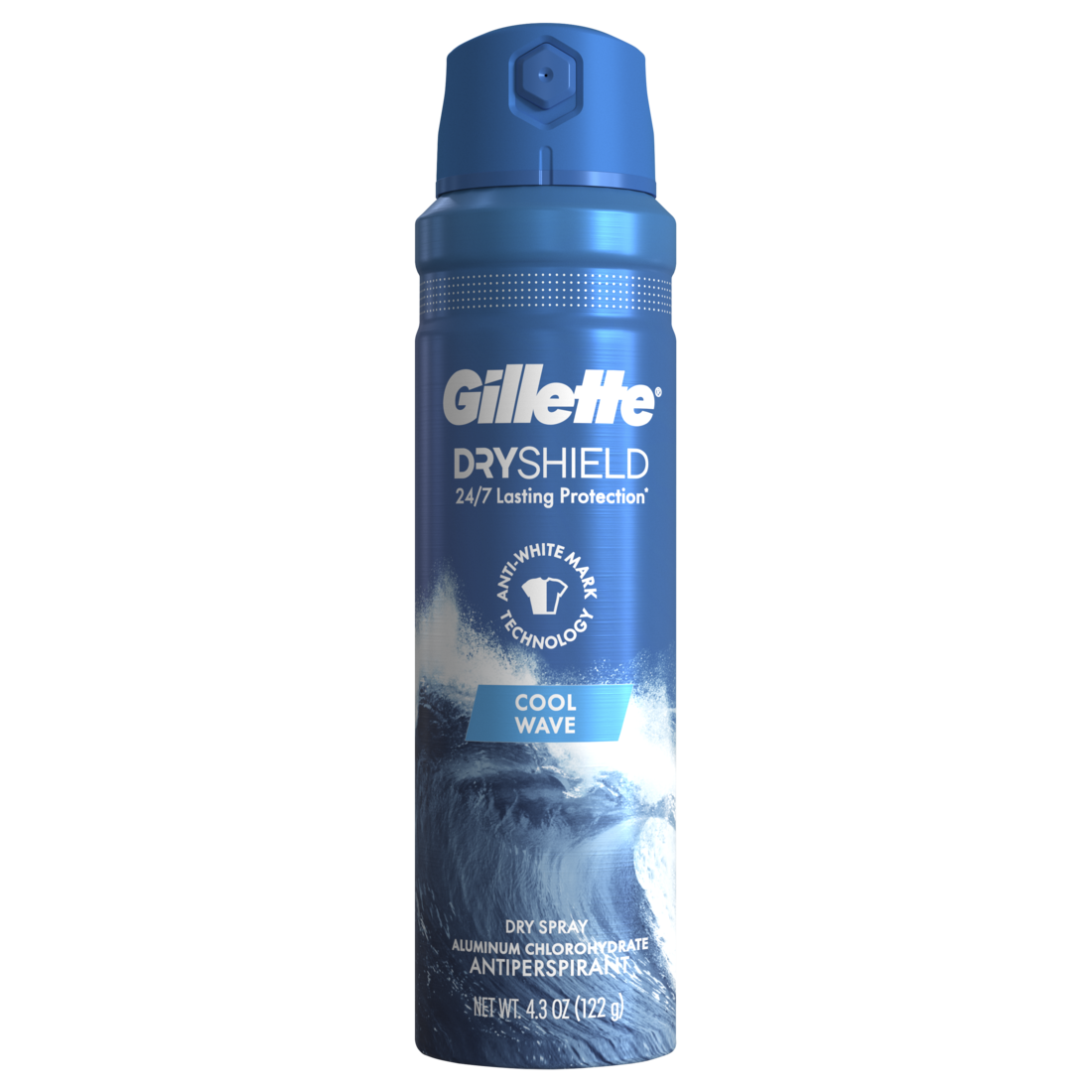 Gillette Dry Spray Antiperspirant and Deodorant for Men Cool Wave