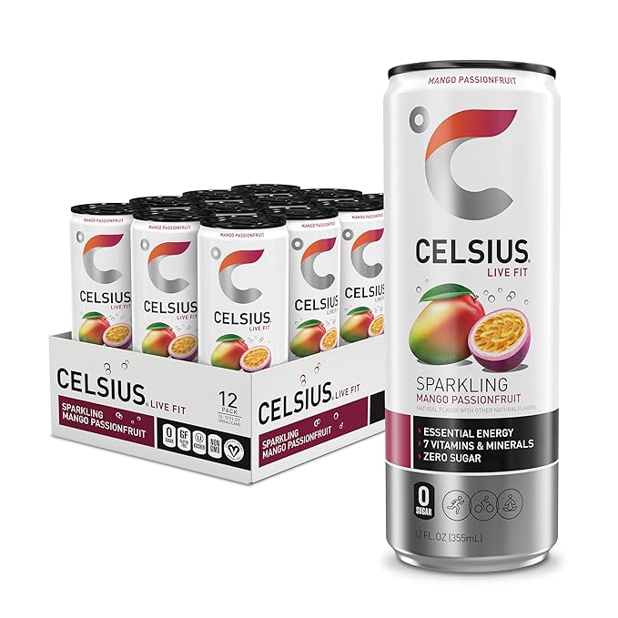 Celsius Sparkling Mango Passionfruit Single - 12oz/12pk