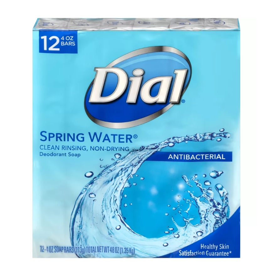 Dial Bar Soap Spring Water 12-Bar - 4.0oz/4pk