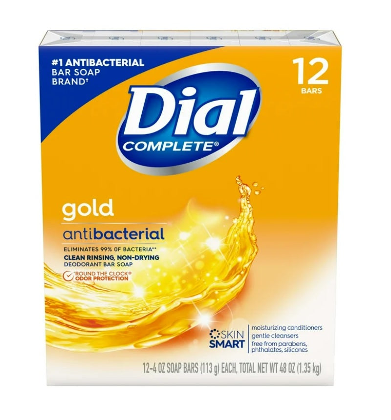 Dial Bar Soap Gold 12-Bar - 4.0oz/4pk