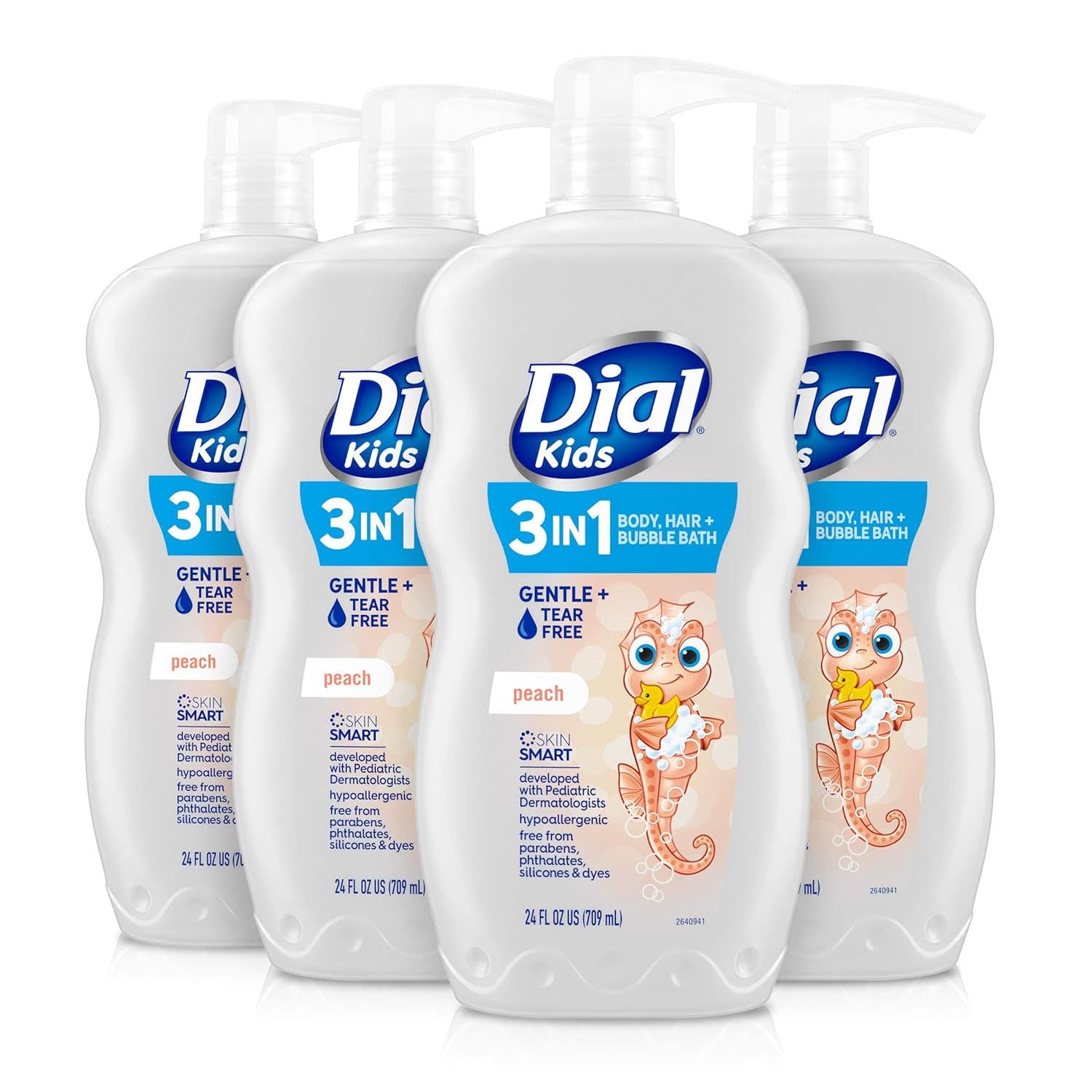 Dial Kids Body Wash 3in1 Peachy Clean - 24oz/4pk