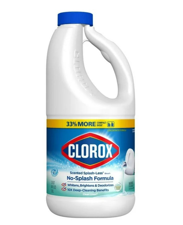 Clorox Bleach Liquid Splash-less Clean Linen Concentrated - 40oz/6pk
