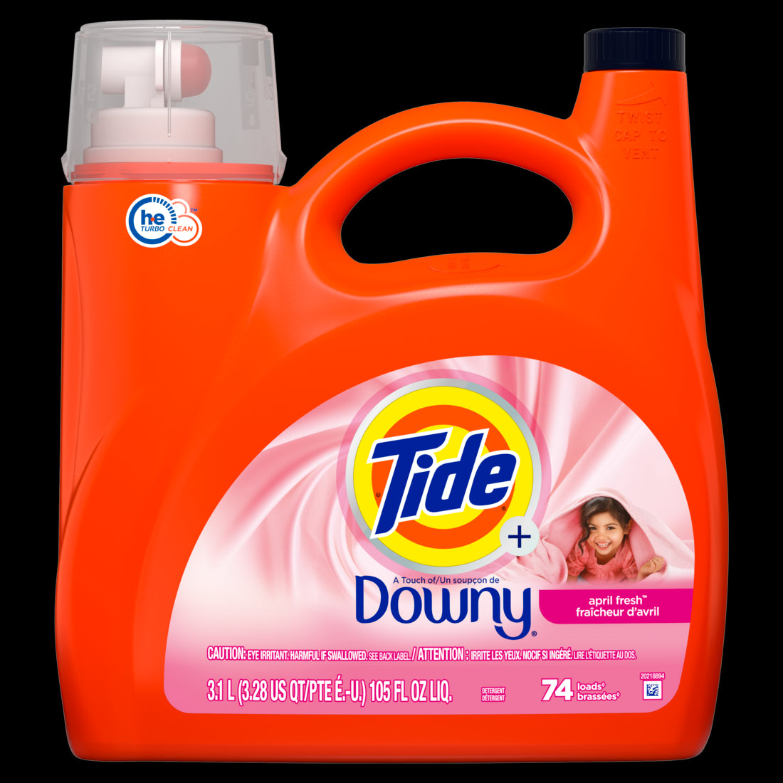 Tide Plus A Touch of Downy Liquid Laundry Detergent April Fresh 74 Loads HE Compatible - 105oz/4pk