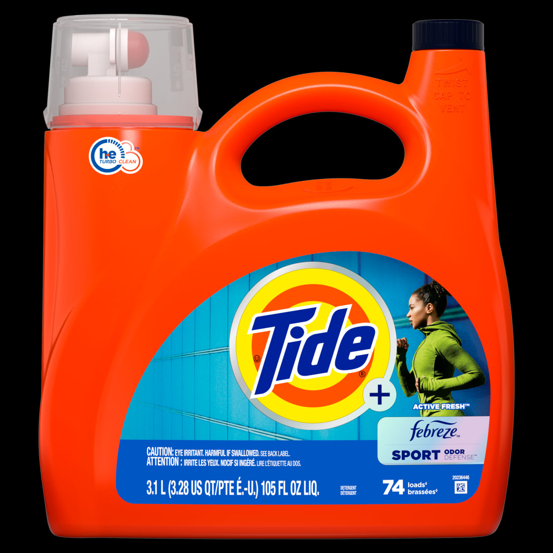 Tide Plus Febreze Sport Odor Defense HE Turbo Clean Liquid Laundry Detergent 74 Loads - 105oz/4pk
