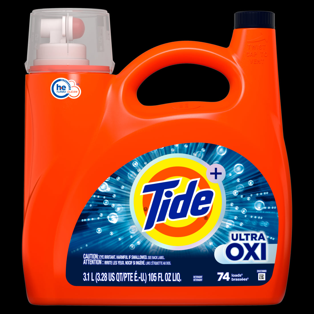 Tide Ultra Oxi Liquid Laundry Detergent 74 loads HE Compatible - 105oz/4pk