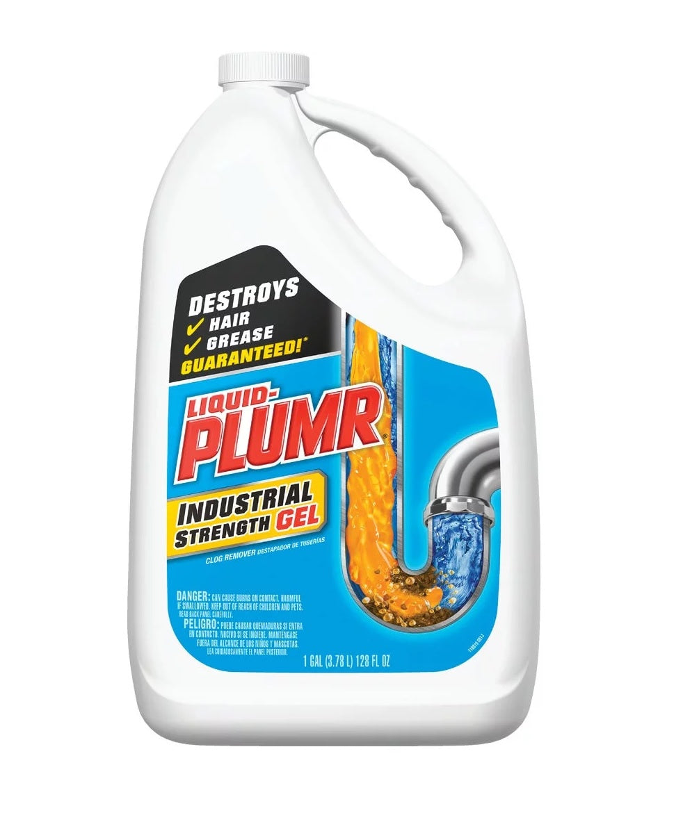 Liquid-Plumr Industrial Strength Gel Drain Cleaner & Unclogger - 128oz/4pk