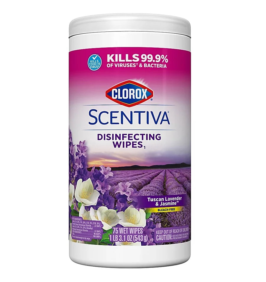 Clorox Scentiva Disinfecting Wipes Tuscan Lavender Jasmine - 75ct/6pk