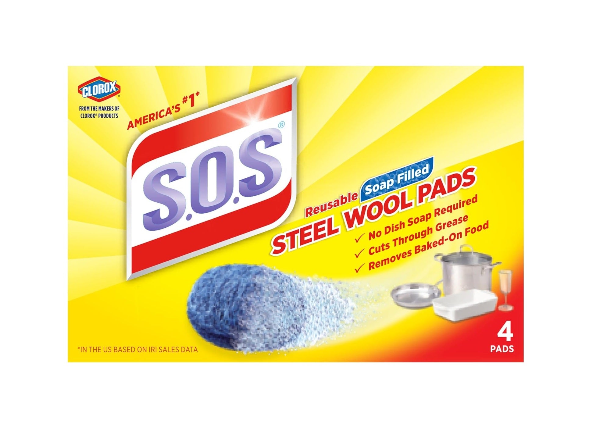 S.O.S. Steel Wool Soap Pads - 4ct/24pk