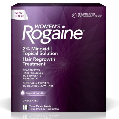 Rogaine Hair Regrowth Treatment 2% Minoxidil Topical Solution - (3x2.0)oz/3pk