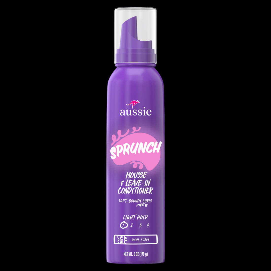 Aussie Sprunch Mousse & Leave-In Conditioner for Curly & Wavy Hai -6oz/12pk