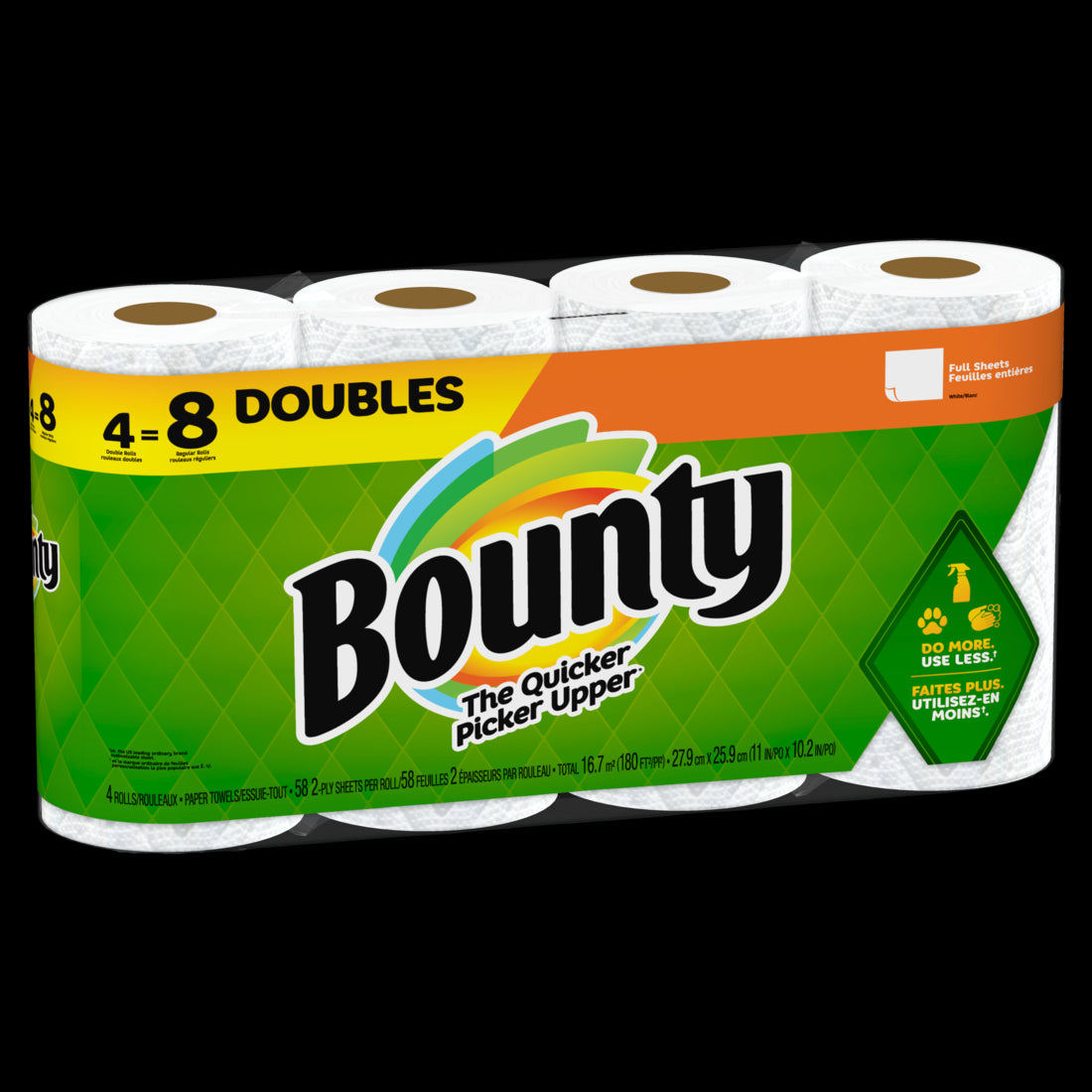 Bounty Full Sheet Paper Towels 4 Double Rolls White 58 Sheets per Roll - 4ct/1pk