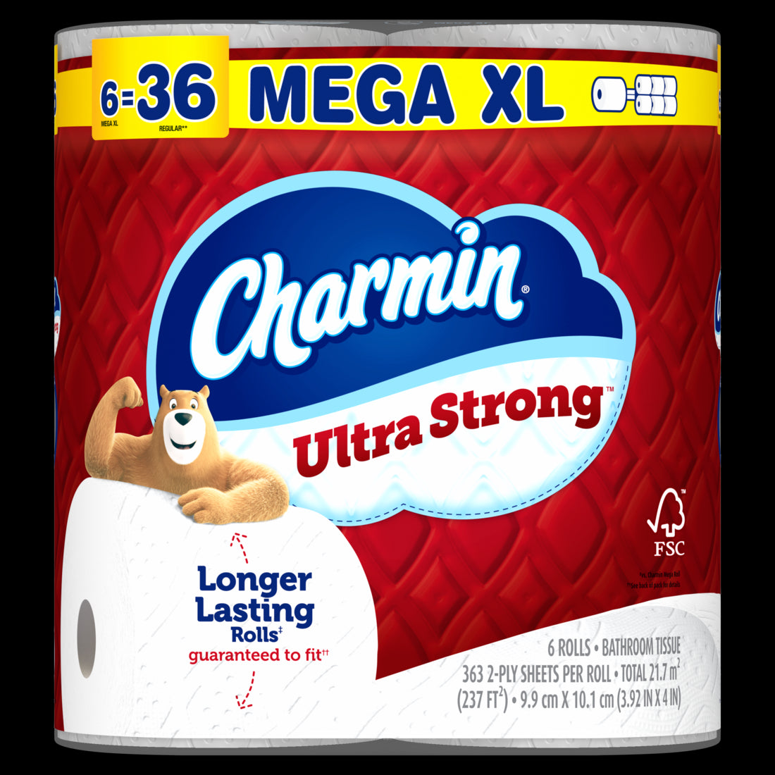 Charmin Ultra Strong Toilet Paper 6 Mega XL Rolls 363 Sheets Per Roll - 6ct/1pk