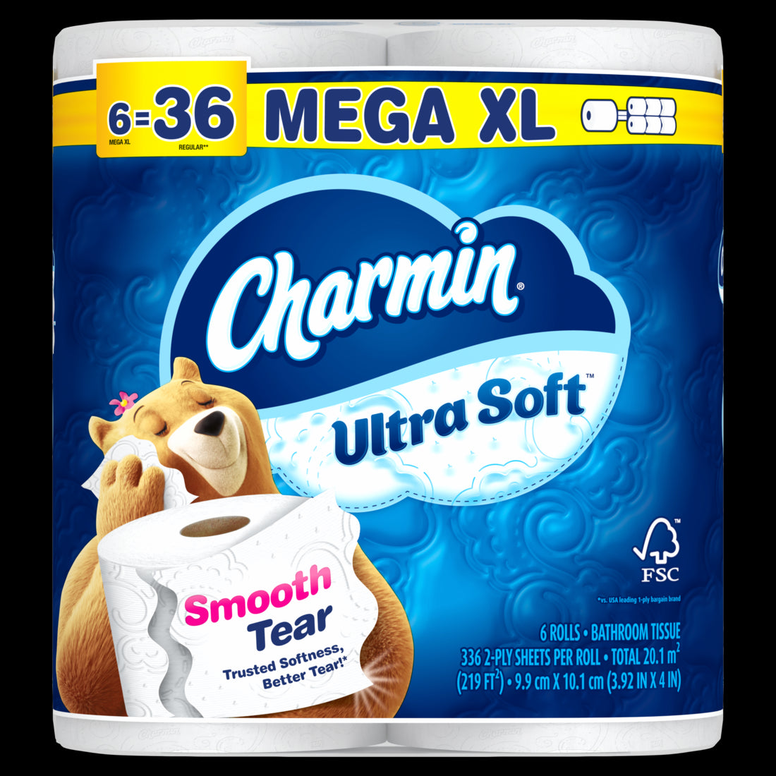 Charmin Ultra Soft Toilet Paper 6 Mega XL Rolls 336 Sheets Per Roll - 6ct/1pk