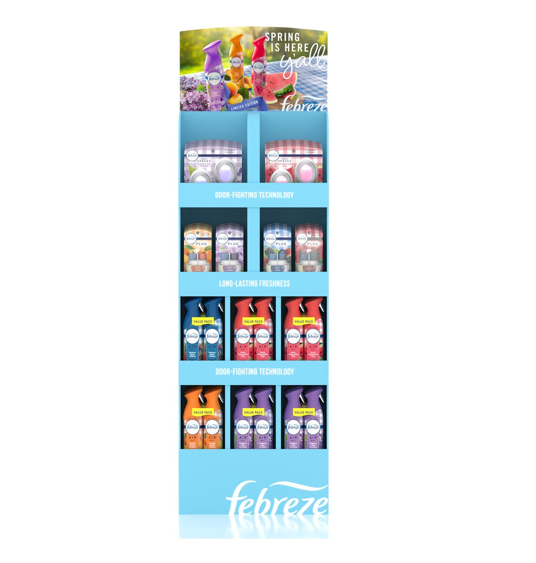 Febreze Mix Floor Stand Display Small Spaces, PLUG Air Refill & Air Freshener Spray Mixed Scent - 42ct