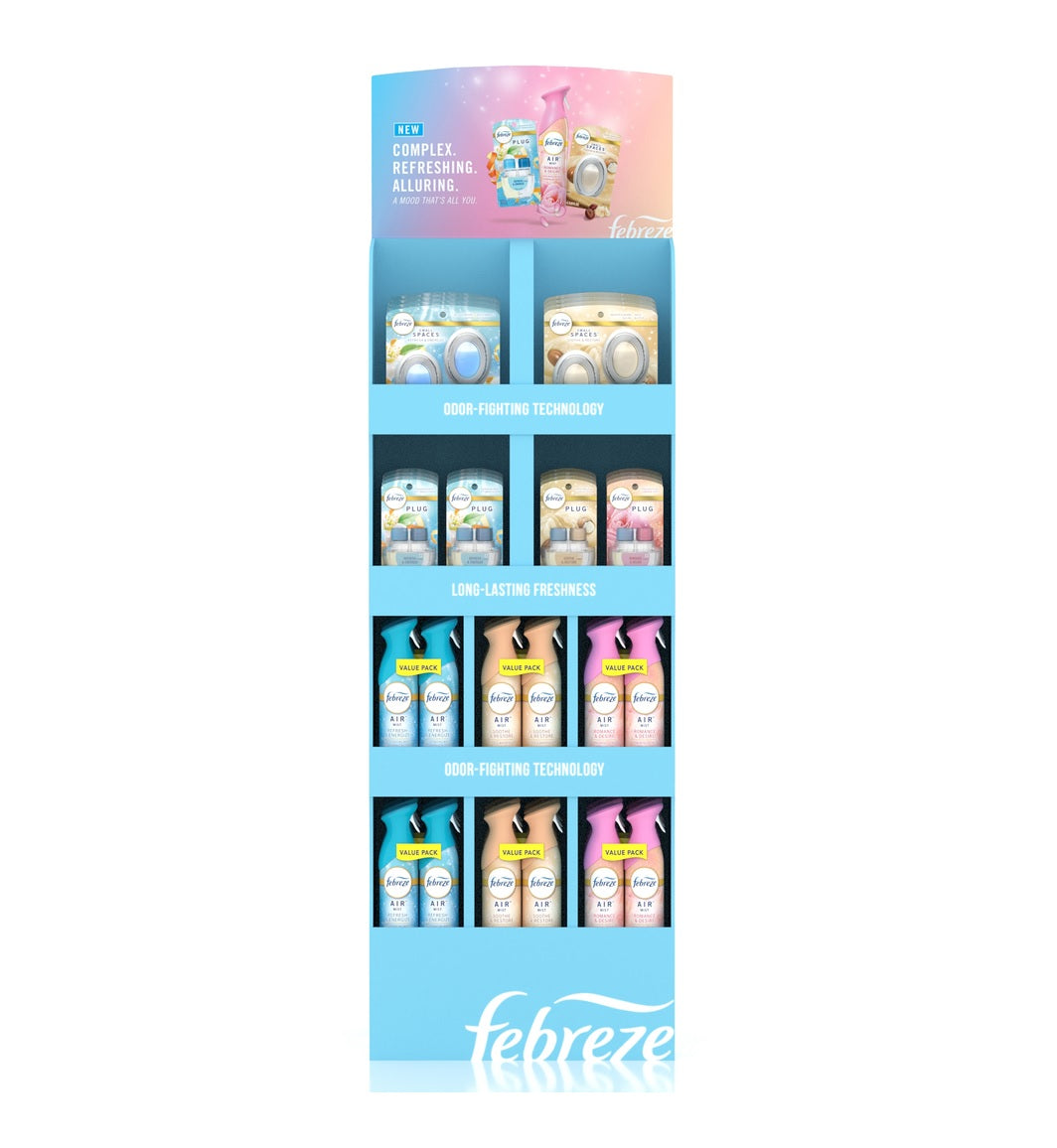 Febreze Mix Floor Stand Display Small Spaces, PLUG Air Refill & Air Freshener Spray Mixed Scent - 42ct