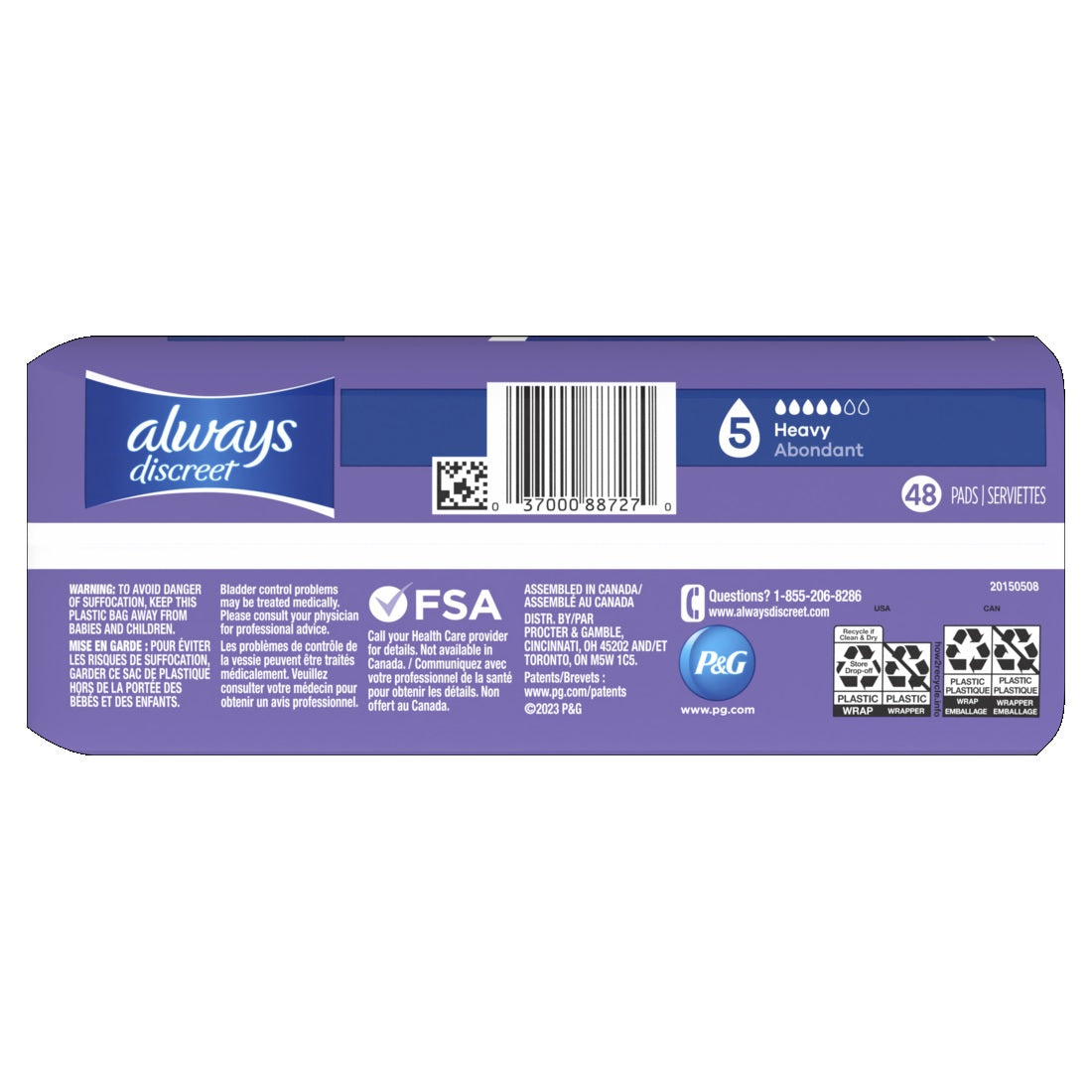 Always Discreet Heavy Absorbency Pads - 48ct/3pk