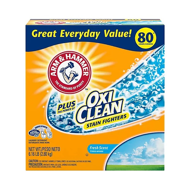 Arm & Hammer Powder Laundry Fresh Scent Plus OxiClean 80 Loads - 6.16lb/4pkÂ 