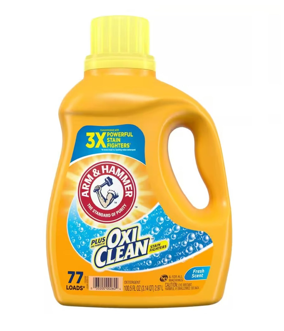 Arm & Hammer Liquid Laundry Fresh Scent Plus OxiClean - 100.5oz/4pk