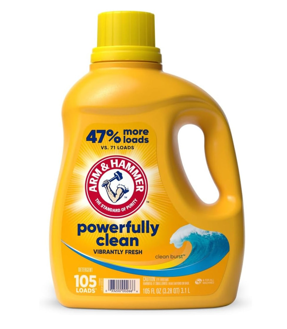Arm & Hammer Liquid Laundry Clean Burst Dual HE - 105oz/4pk