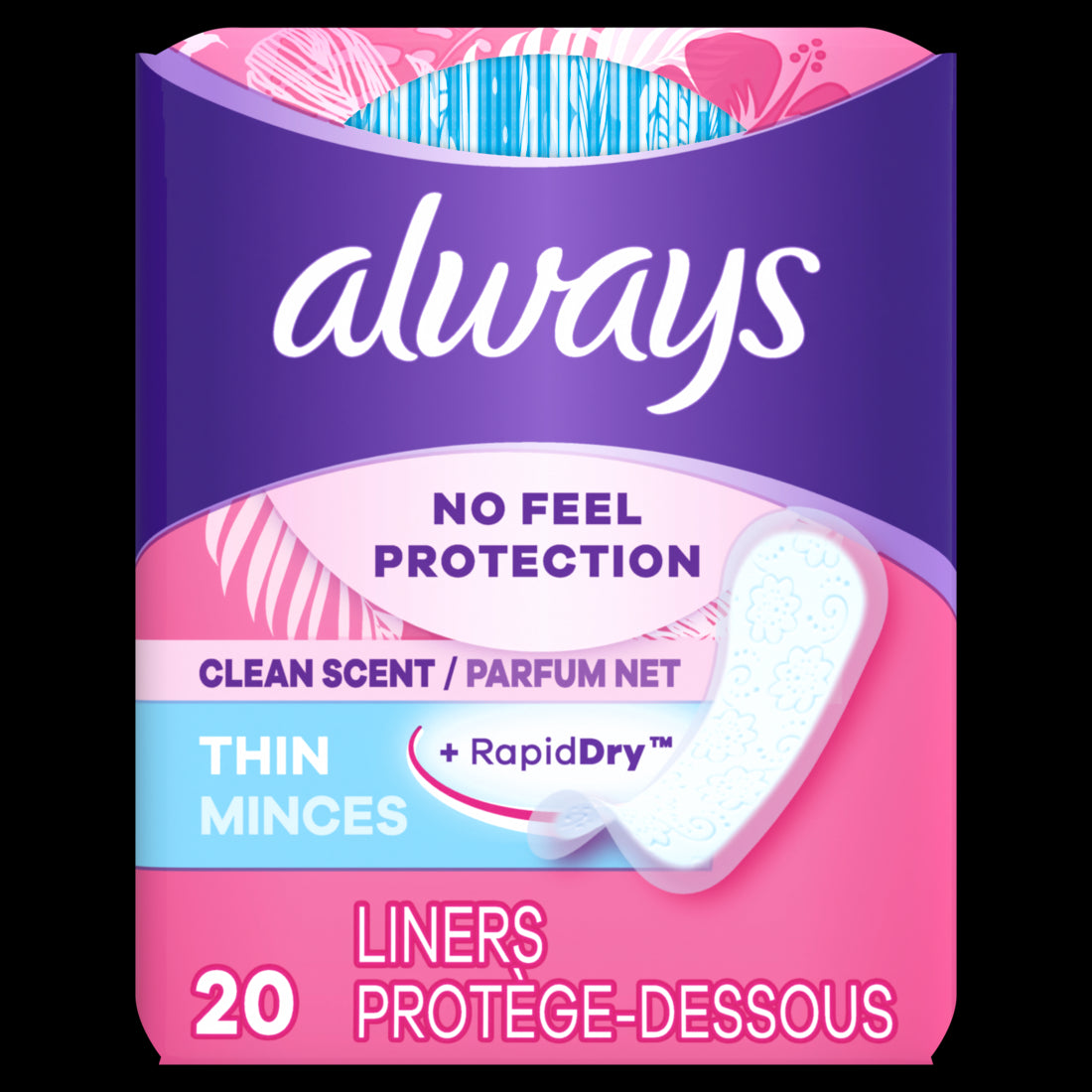 Always Daily Liners Thin SCENTED USA - 20ct/24pk