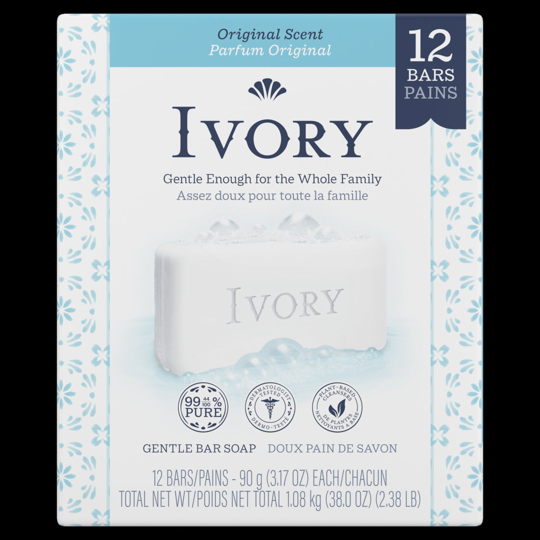 Ivory Bar Soap Original Scent - 3.17oz/12bar/4pk