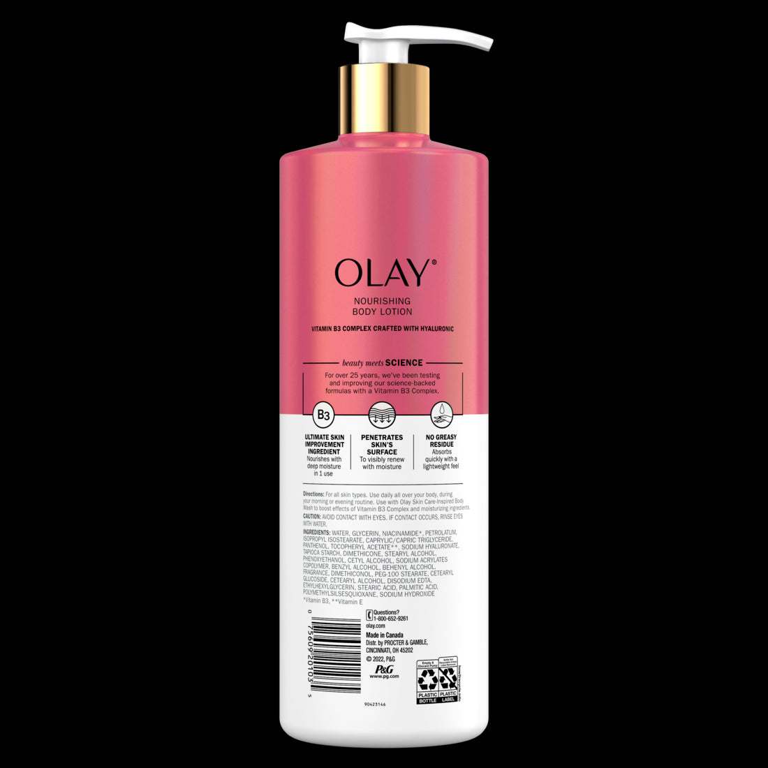 Olay Nourishing & Hydrating Body Lotion with Hyaluronic Acid Pump - 17oz/4pk