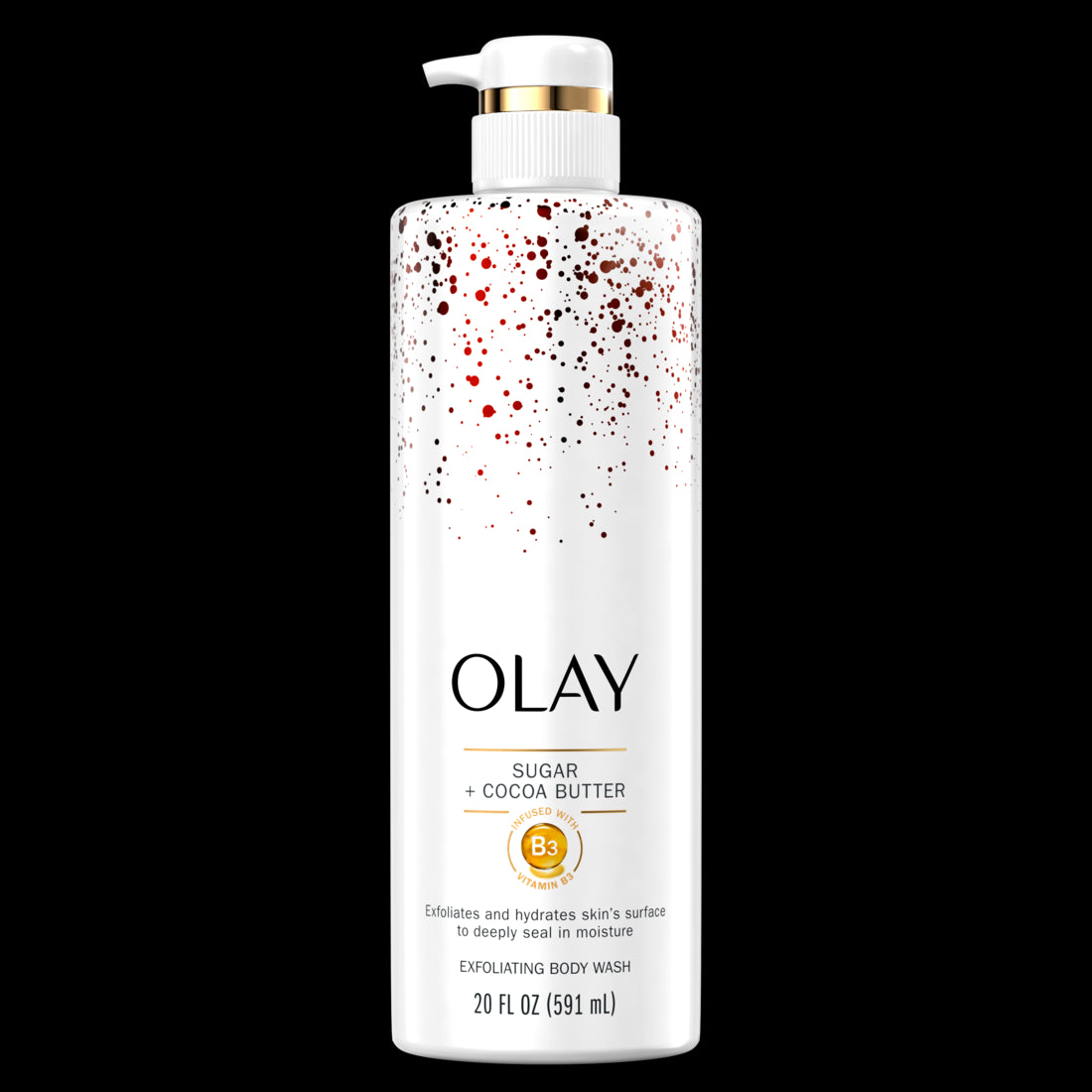 Olay Exfoliating & Moisturizing Body Wash with Sugar Cocoa Butter and Vitamin B3 - 20oz/4pk