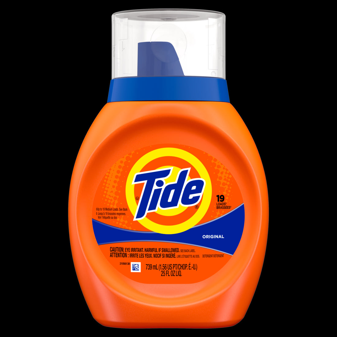 Tide Laundry Detergent Liquid Original Scent 19 Loads Works on 100% of Common Stains - 25oz/6pk