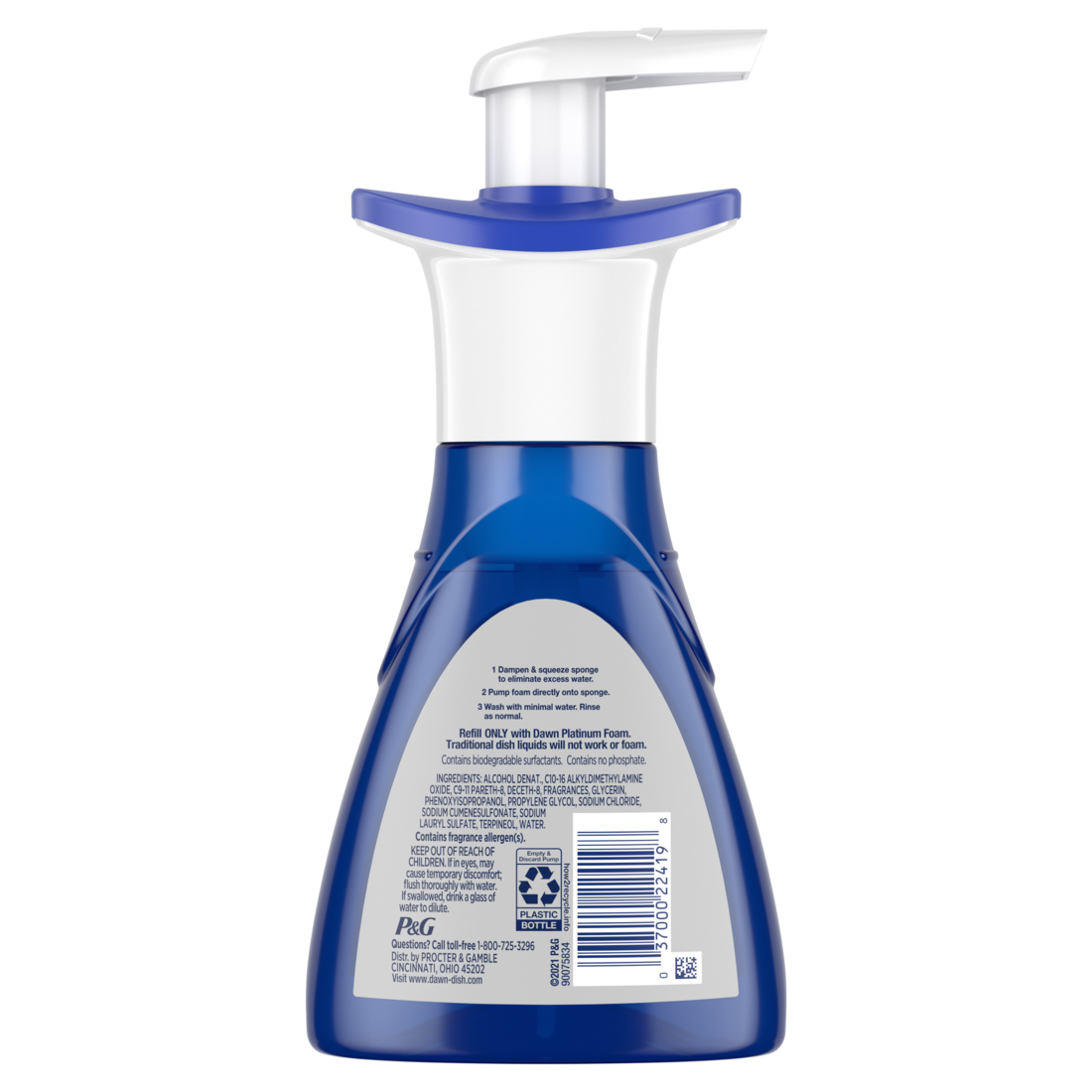 Dawn Direct Foam Dish Soap Dishwashing Liquid Grease Removal Fresh Rain - 10.1oz/12pk
