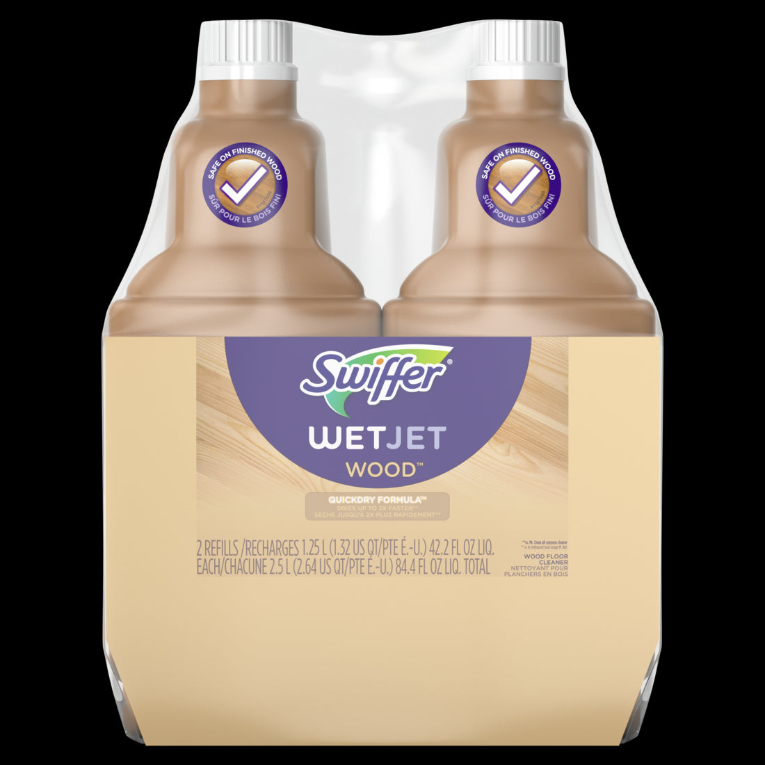 Swiffer WetJet Solution Wood Twin-pack 2x1.25L - 42.2oz/3pk