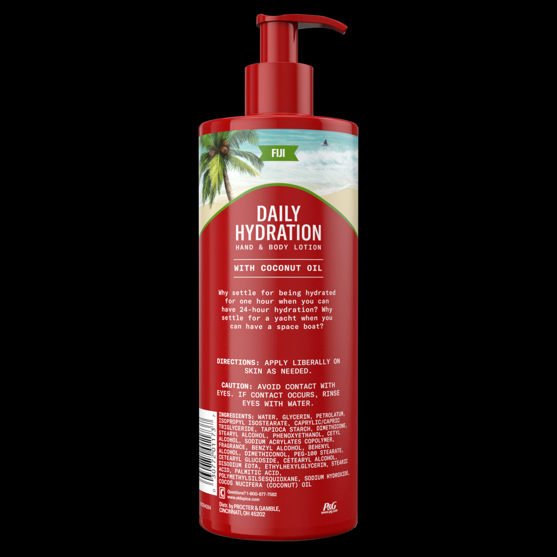 Old Spice Daily Hydration Hand & Body Lotion for Men Fiji with Coconut Oil-16oz/4pk