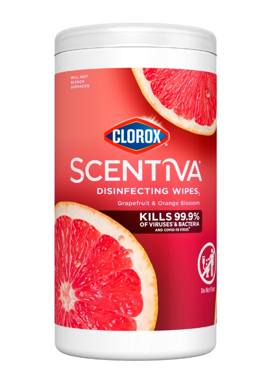 Clorox Scentiva Disinfecting Wipes Grapefruit & Orange Blossom - 75ct/6pk